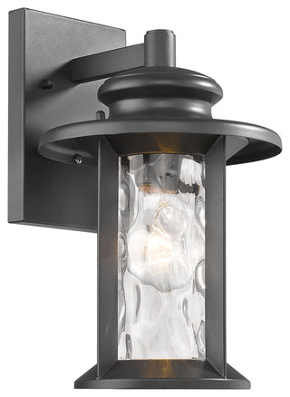 Owen 1-Light Textured Black Outdoor Wall Sconce 12"