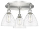 Bristol Glass-3 Light 19" Flush Mount-Satin Nickel, Clear Glass Shade