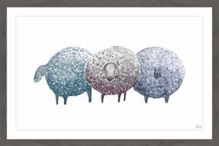 "Trois Mouton" Framed Painting Print, 24"x16"