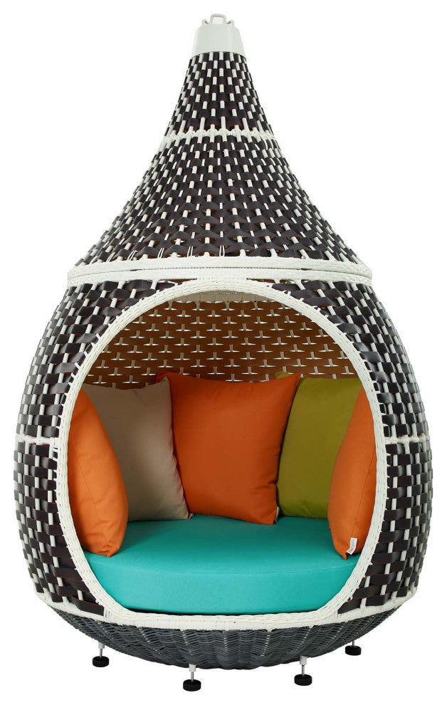 Palace Outdoor Patio Wicker Rattan Hanging Pod