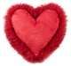 Fluffy Love Heart-Shaped Mongolian Lamb Fur Poly Filled Throw Pillow, Red