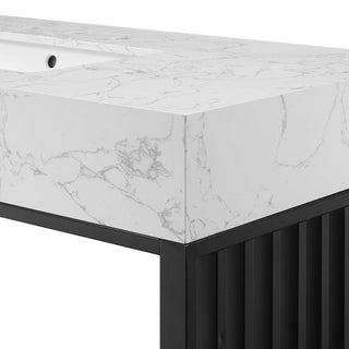Gridiron 48" Bathroom Vanity, White Black