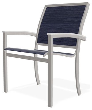 Bazza Sling Stackable Outdoor Dining Chair, Collect Indigo/Warm Gray