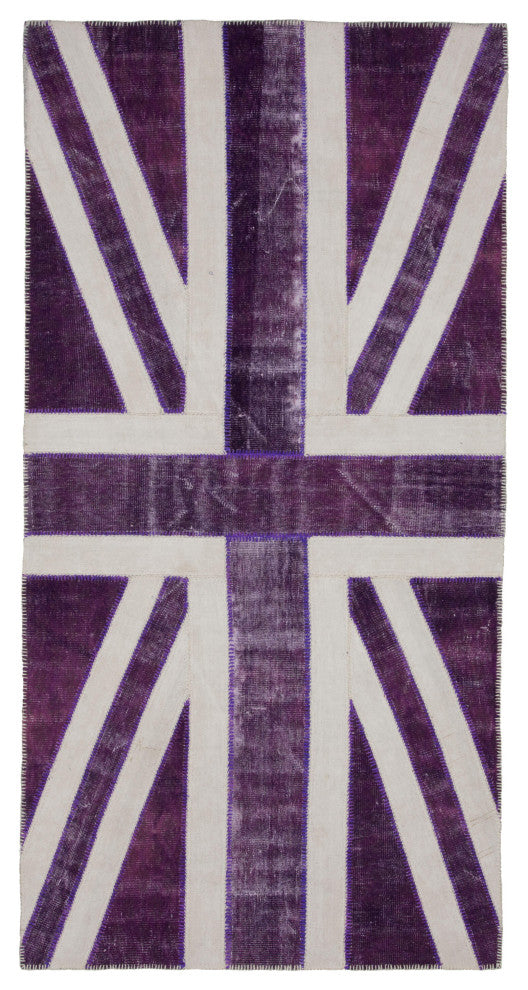 Rug N Carpet - Handwoven Oriental 5' 0'' x 9' 11'' Flag Patchwork Rug