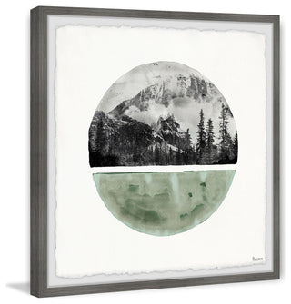 "Green Cold Mountain" Framed Painting Print, 18"x18"