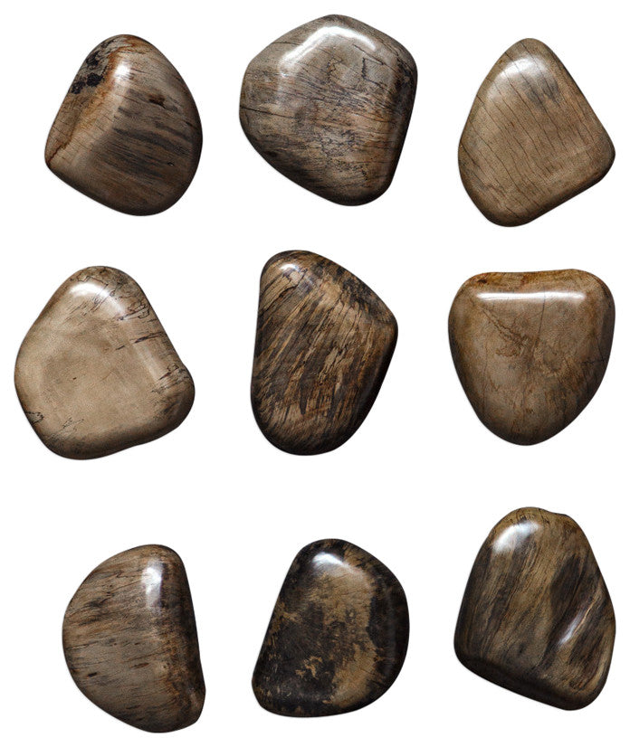 Uttermost Pebbles Walnut Wood Wall Decor, 9-Piece Set