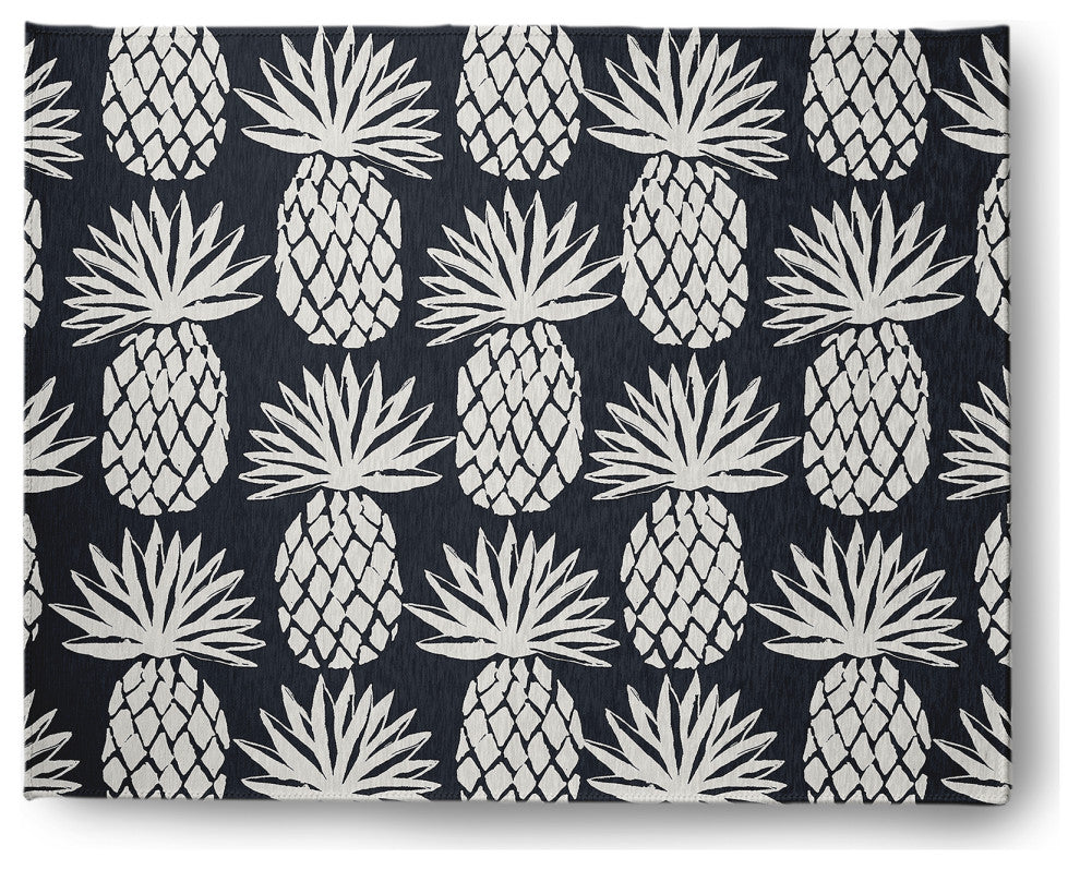8' x 10' Pineapple Pattern Indoor/Outdoor Rug, Shark Blue