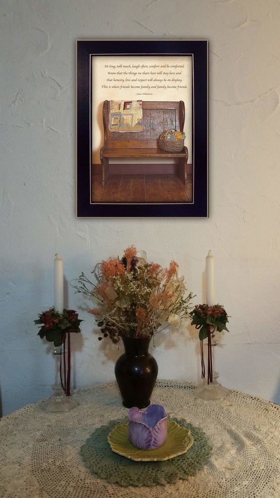 "Friends Become Family" By Susan Boyer, Printed Wall Art, Black Frame