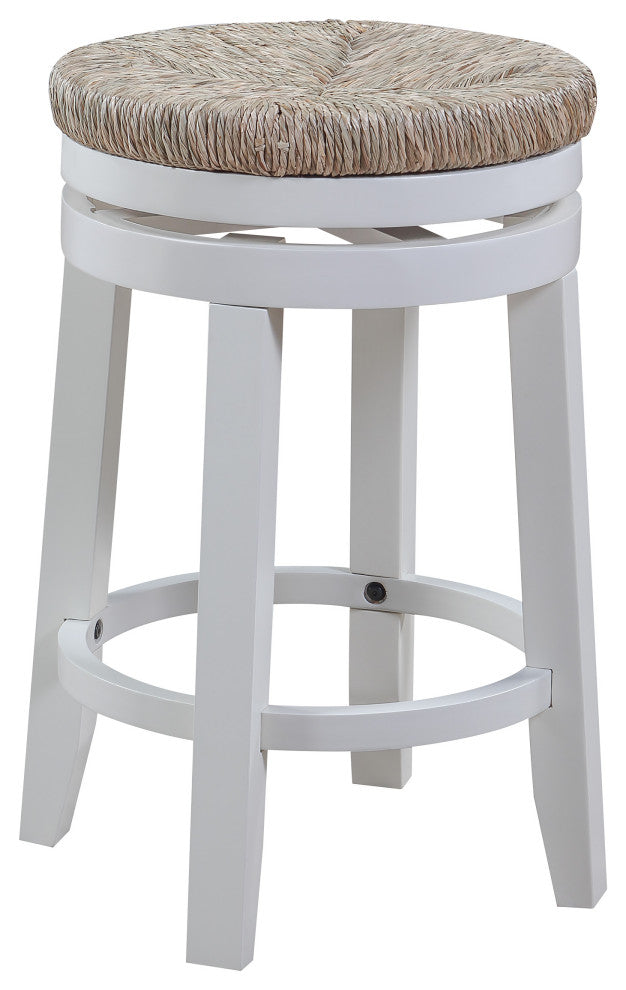 2-Pack 26" Swivel Counter Stool, White Frame