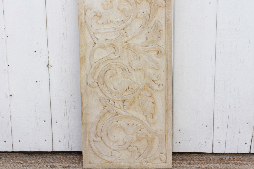 French Colonial Carved Wood Panel