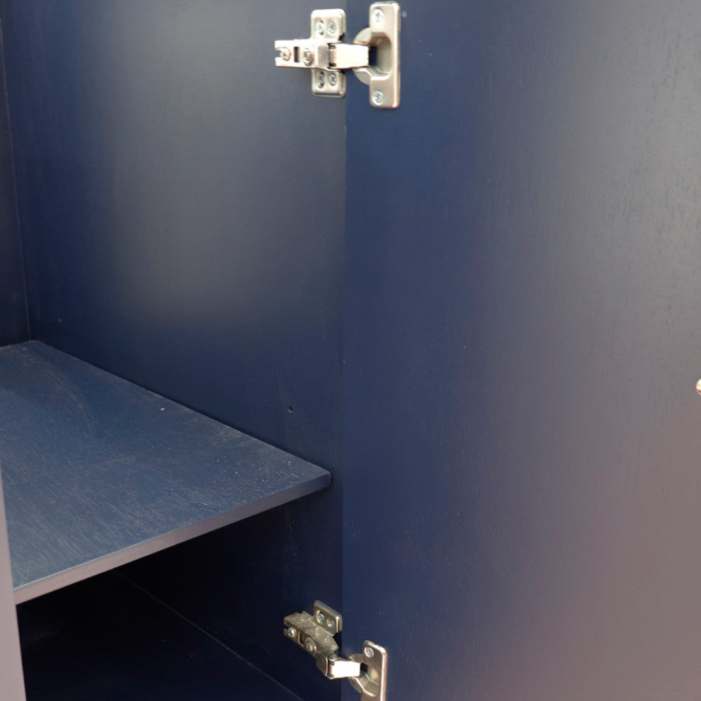 37" Single Vanity, Blue Finish With Gray Granite