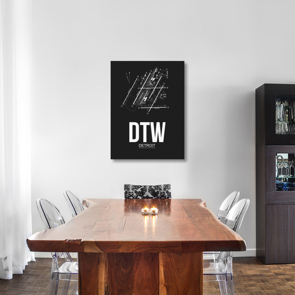 "DTW Detroit Airport Black" Fine Art Print