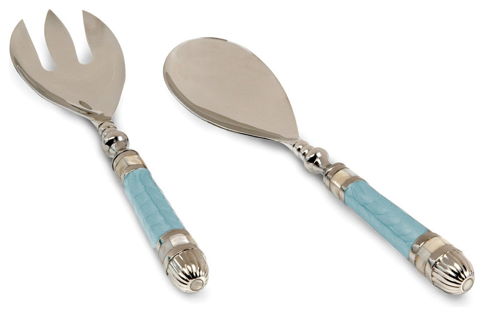 Classic Salad Serving Set, Aqua