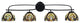Cavella 4 Light Bath Bar, Matte Black Finish, 7" Ivory Cypress Art Glass