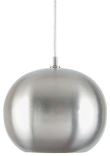 One Light Large Catamount Pendant With White Inside, Pewter
