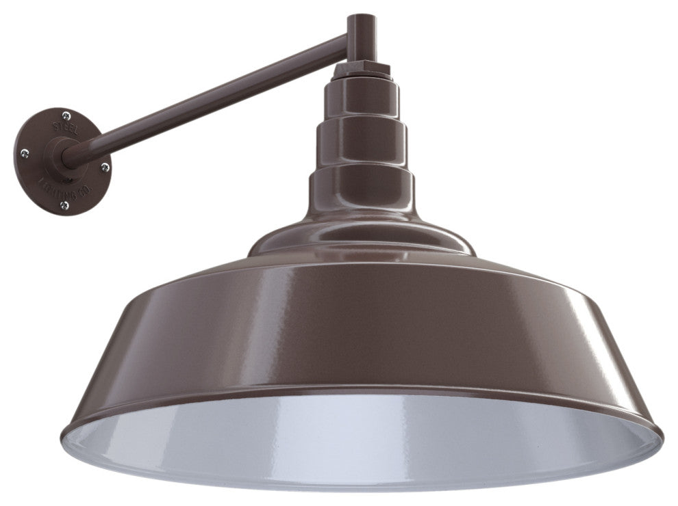Redondo 20" Large Steel Barn Light with 20" Straight Arm Mount, Dark Bronze