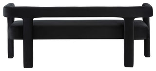 Athena Boucle Fabric Upholstered Bench, Black, Velvet