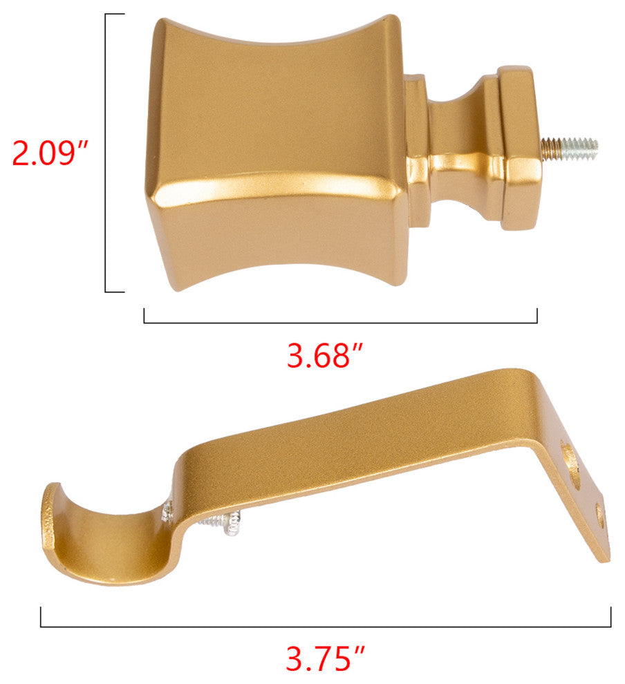 UTOPIA ALLEY 3/4 Inch Curtain Rod - Curtain Rods For Windows, Gold, 86"-120"