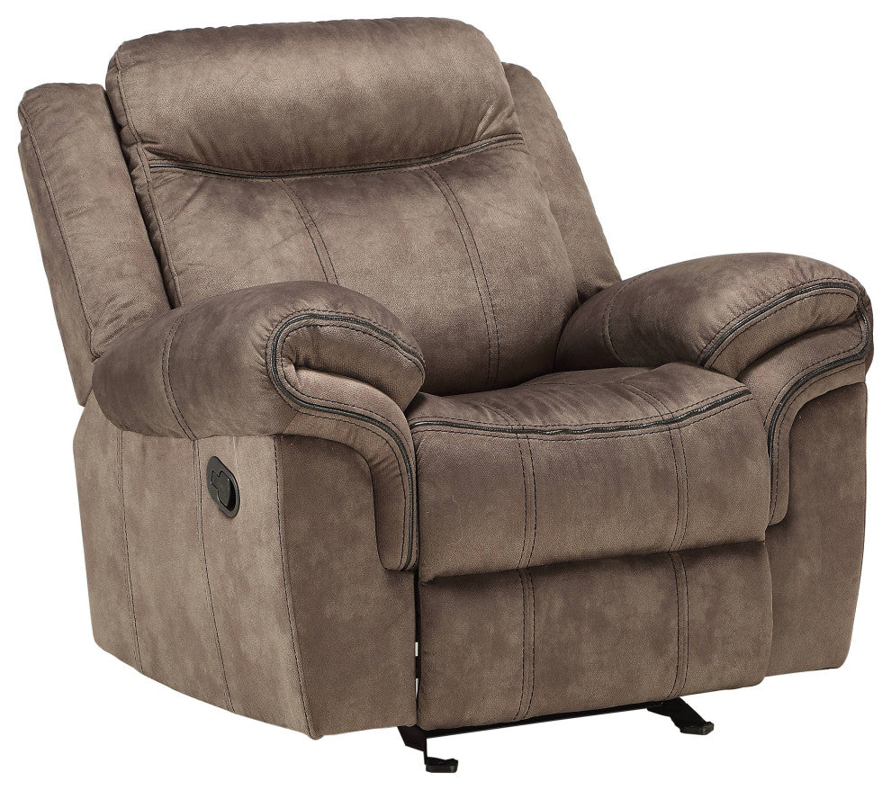 ACME Zubaida Glider Recliner, 2-Tone Chocolate Velvet