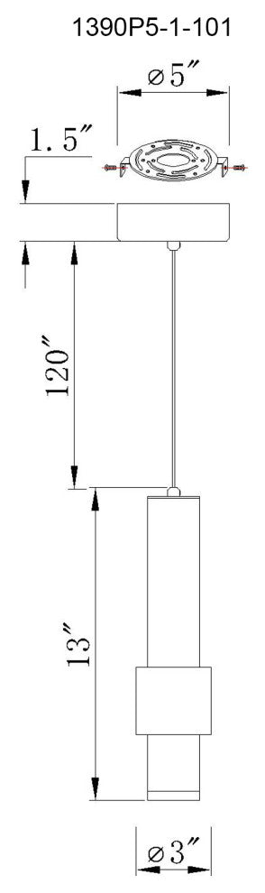 Lena LED Integrated Mini Pendant With Black Finish
