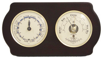 Tide Clock and Barometer With Thermometer on Ash Wood