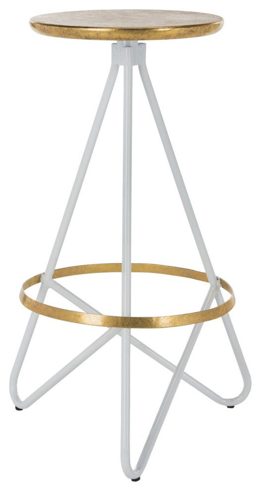 Safavieh Galexia Bar Stool, Gold/White