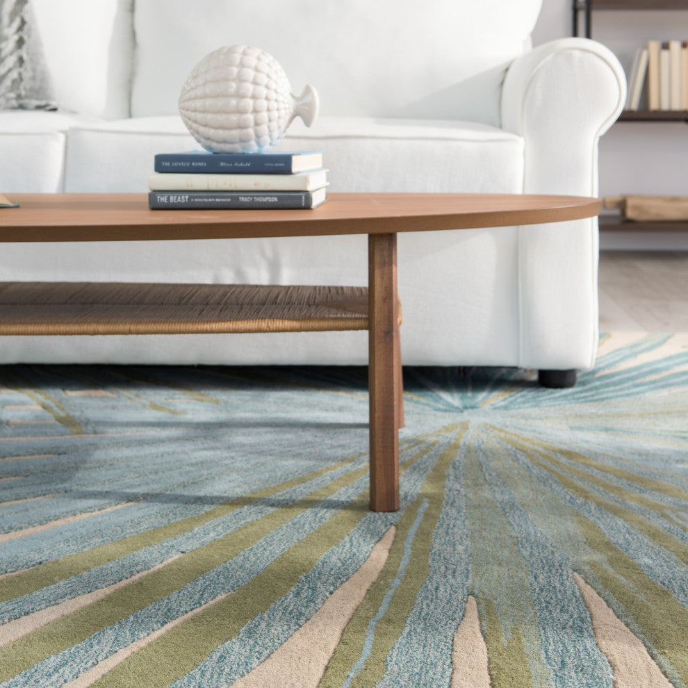 Jaipur Living Palmetto Handmade Floral Blue/ Green Area Rug 9'X12'
