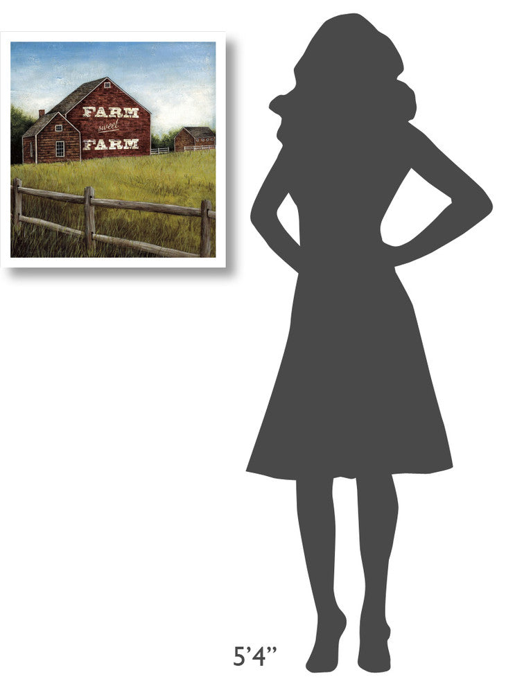 "Weathered Barns Red with Words" Print by David Carter Brown, 23"x24"