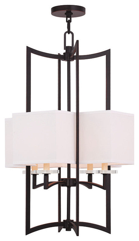 Woodland Park Foyer Chandelier, Brushed Nickel, Olde Bronze