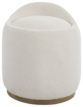 Uttermost Swirl Swivel Sheepskin Ottoman