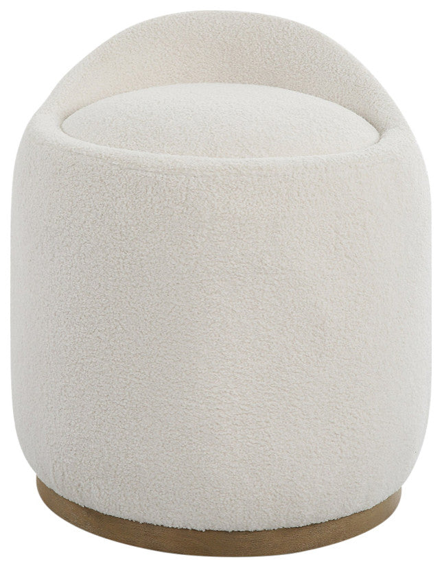 Uttermost Swirl Swivel Sheepskin Ottoman