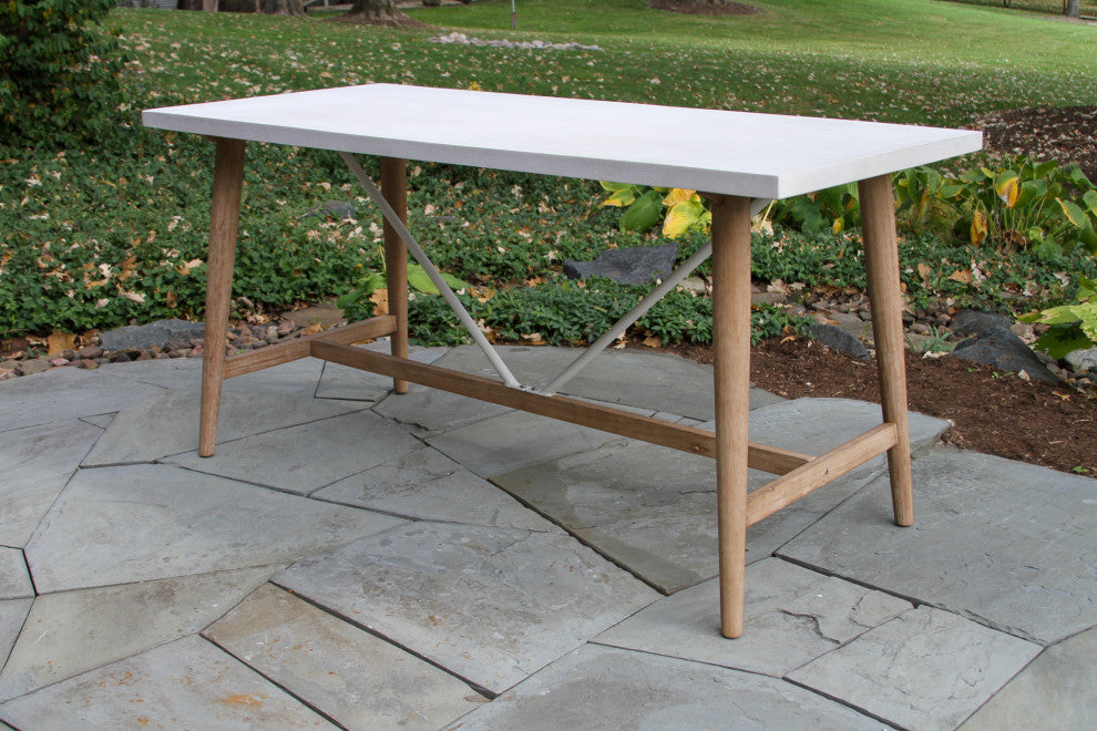 5-Piece Ivory Composite and Wheat Rope Counter Height Set