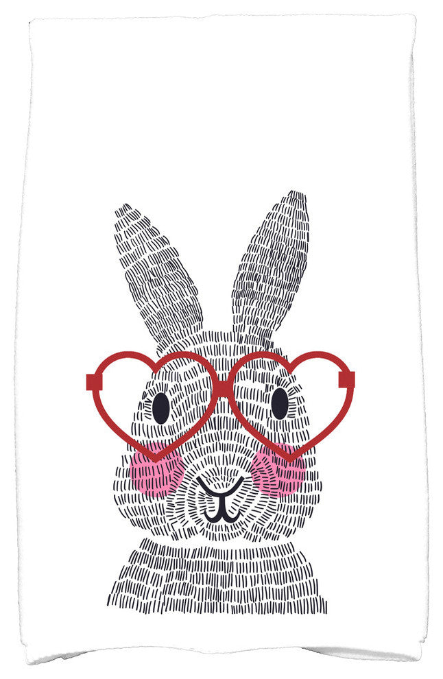 What's Up Bunny?, Holiday Animal Print Hand Towel, Red