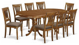 9-Piece Dining Room Set, Table and 8 Chairs, Saddle Brown