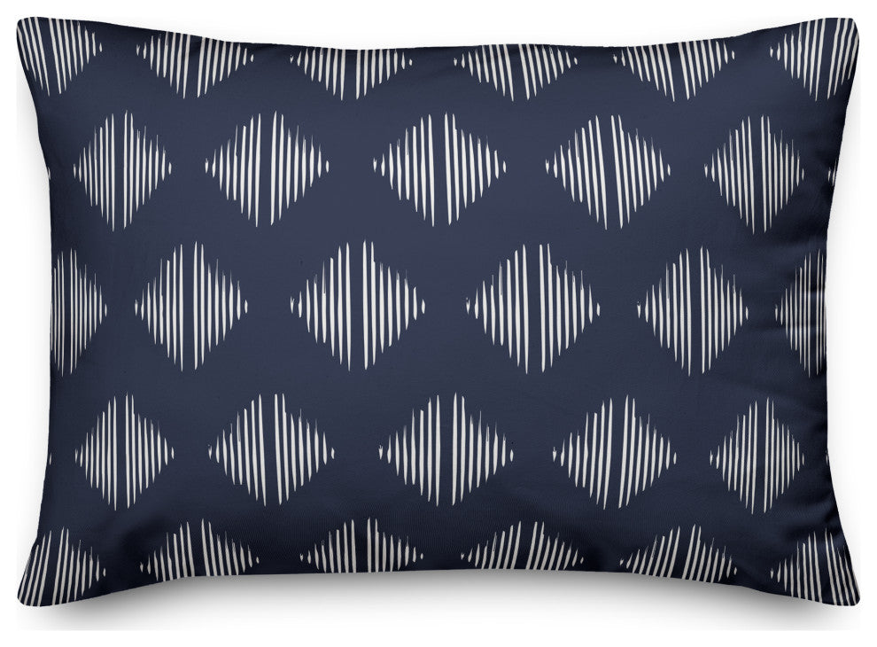 Navy Sketched Diamonds 14x20 Spun Poly Pillow