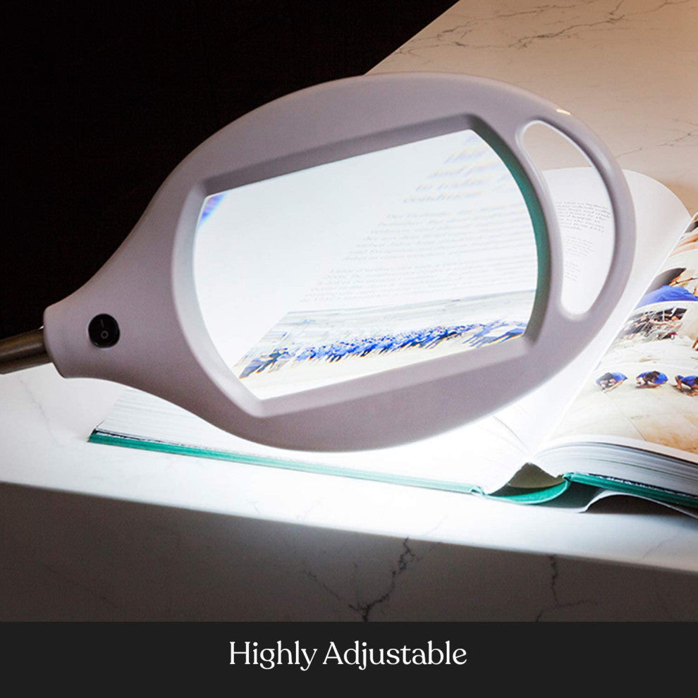 LightView Pro LED Magnifying Floor Lamp, Daylight Bright, Magnifier, 3 Diopter