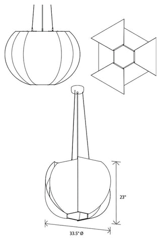 Veris 34 Pendant, Brushed Brass, 3000k Led