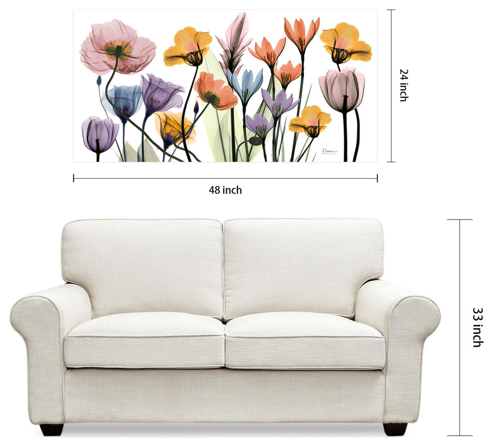 "Flowerscape Portrait" Frameless Floating Panel Graphic Wall Art, 24"x48"