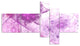 Light Purple Rotating Polyhedron, Abstract Canvas Wall Art, 60"x32", 5 panels