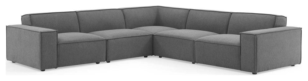 Sectional Sofa Set, Fabric, Dark Gray, Modern, Living Lounge Hospitality