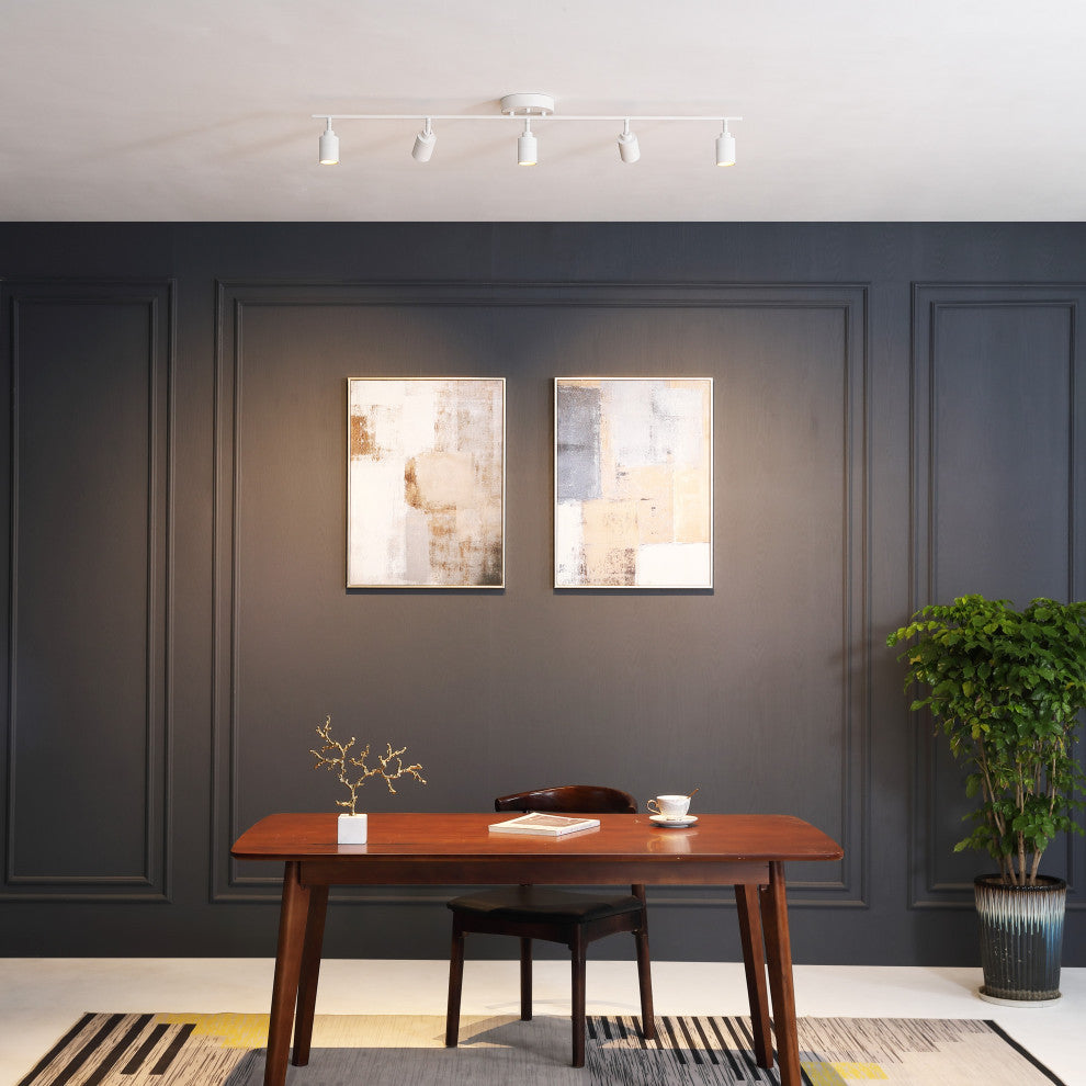 Vidalite Shura 5 Head LED Flush Mount FIxed Track Light, White