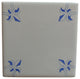 Delft Tile Blue and White Tile Fleur De Lis, Delft Style, Blue, Set of 60