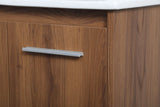 Single Bathroom Floating Vanity, Walnut Brown, 24"
