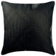 Textured Black Faux Leather & Suede 12"x12" Pillow Cover, Black Diamond