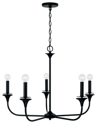 Capital Lighting 448951 Presley 5 Light 31"W Candle Style - Matte Black