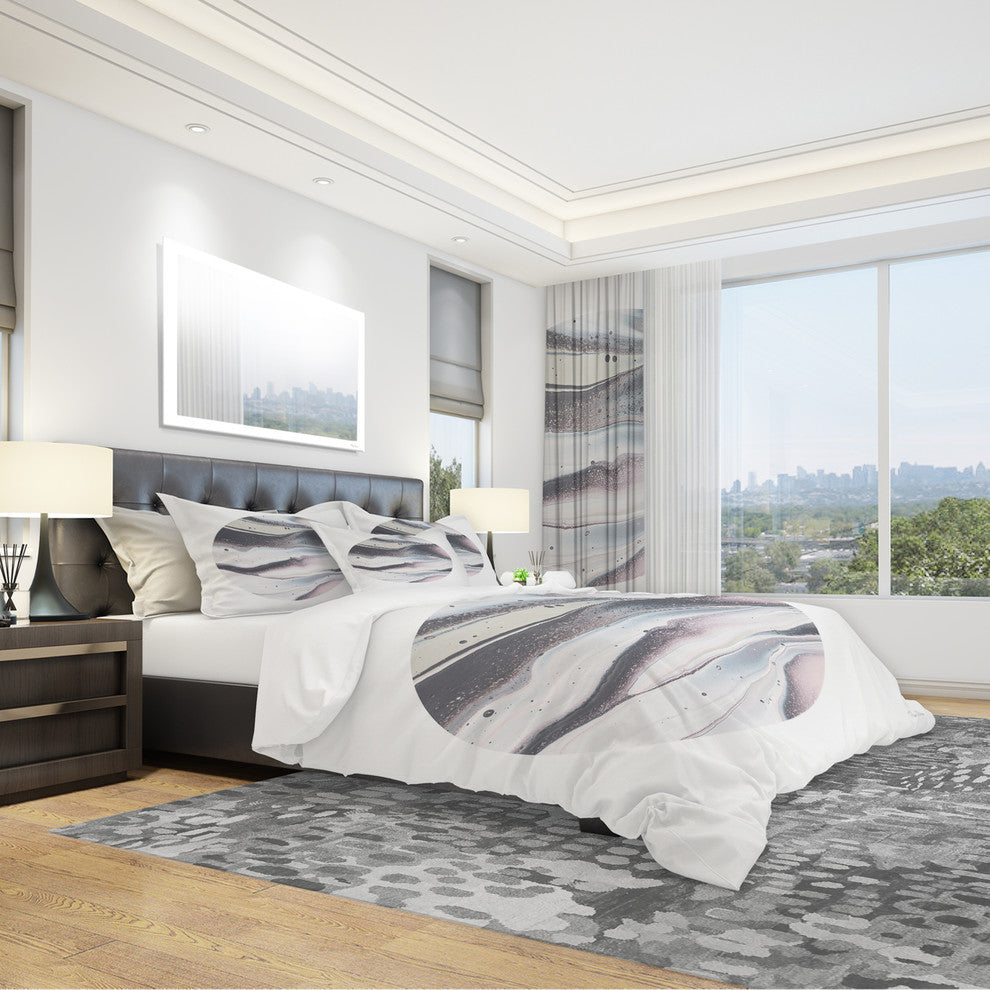 Circle Marble Ii Geometric Duvet Cover Set, Full/Queen
