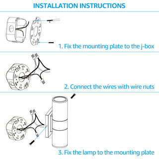 6-Pack LED Cylinder Up Down Wall Light, 100V-277V, 3000K Warm White
