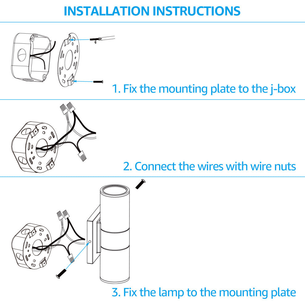 6-Pack LED Cylinder Up Down Wall Light, 100V-277V, 3000K Warm White