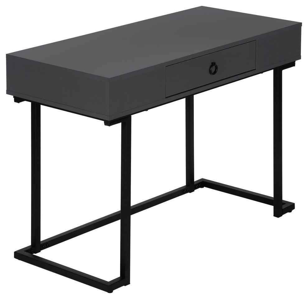 Computer Desk Home Office Laptop Storage Drawers 42"L Work Metal Grey