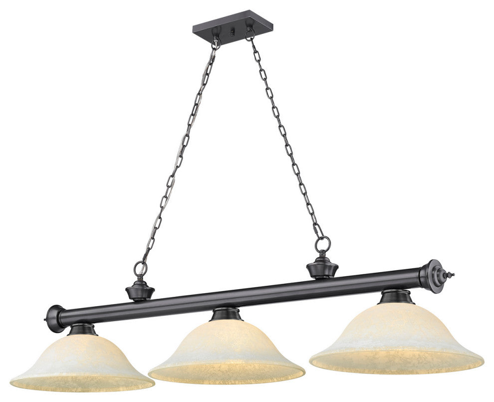 Zlite 2306-3BP-WM16 3-Light Billiard, White Mottle